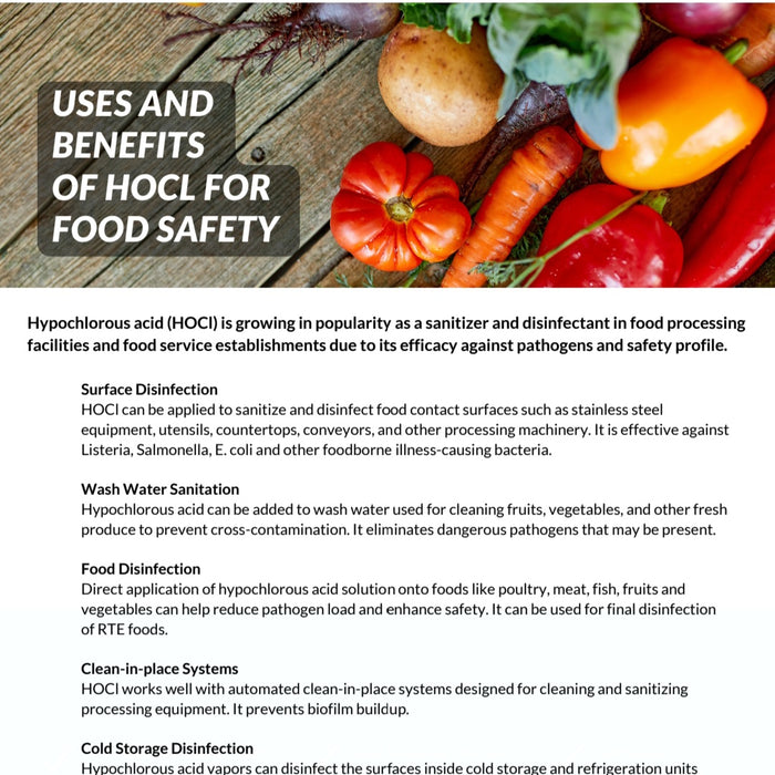 USES AND BENEFITS OF HOCL FOR FOOD SAFETY